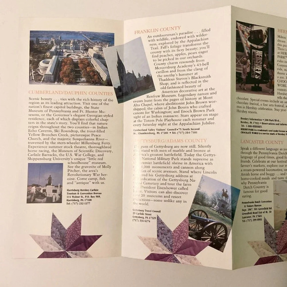 Vintage Pennsylvania Brochures Motel Inn Amish World Basketville Pamphlets - Picture 16 of 16